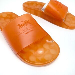 Coach Ulyssa Rubber Slide Jelly Sandals Candied Orange Size 7